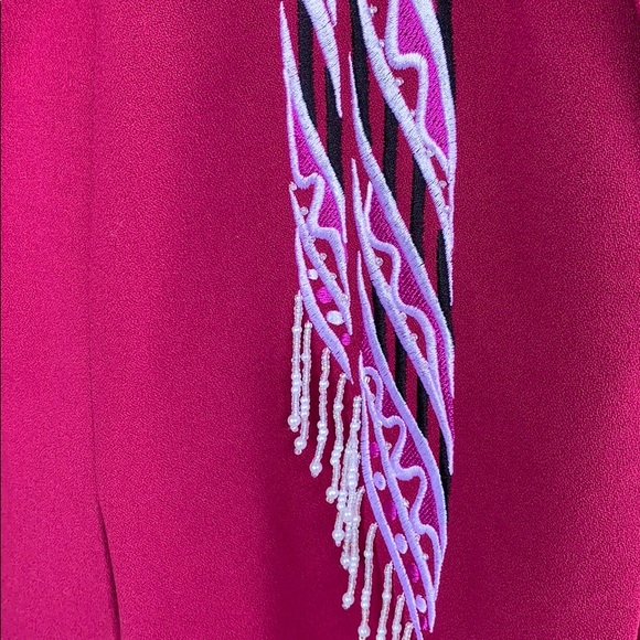 Bob Mackie Magenta Pink Wearable Art  Appliqué Blazer Jacket - Picture 7 of 12